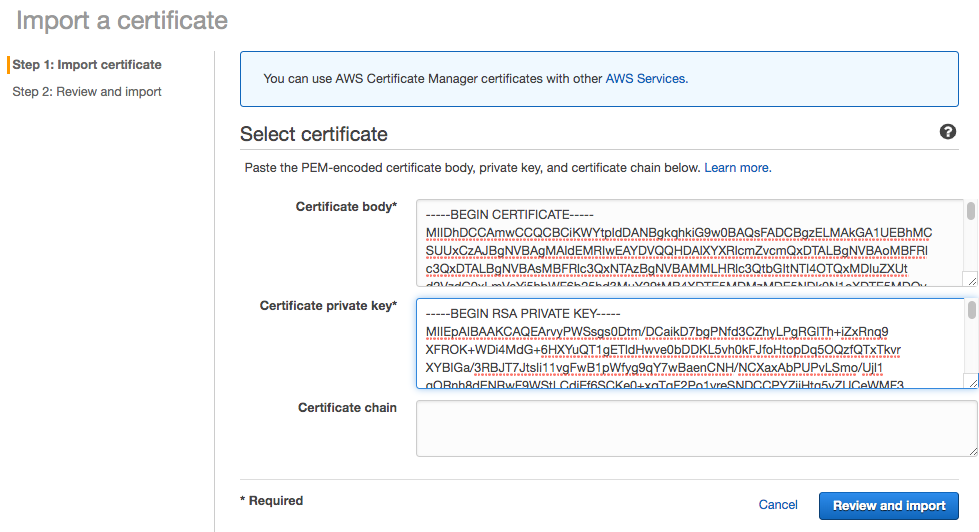 Importing a Certificate