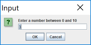 Using JOptionPane for reading numeric input