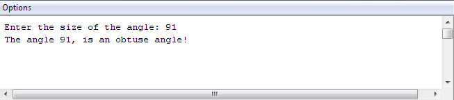 Obtuse Angle Output